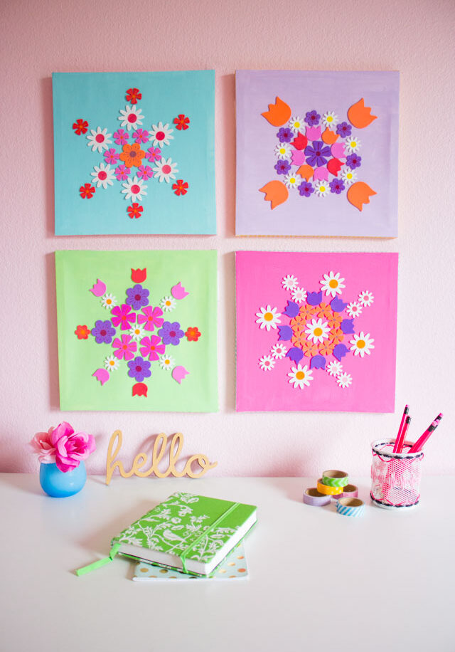 DIY Flower Sticker Art