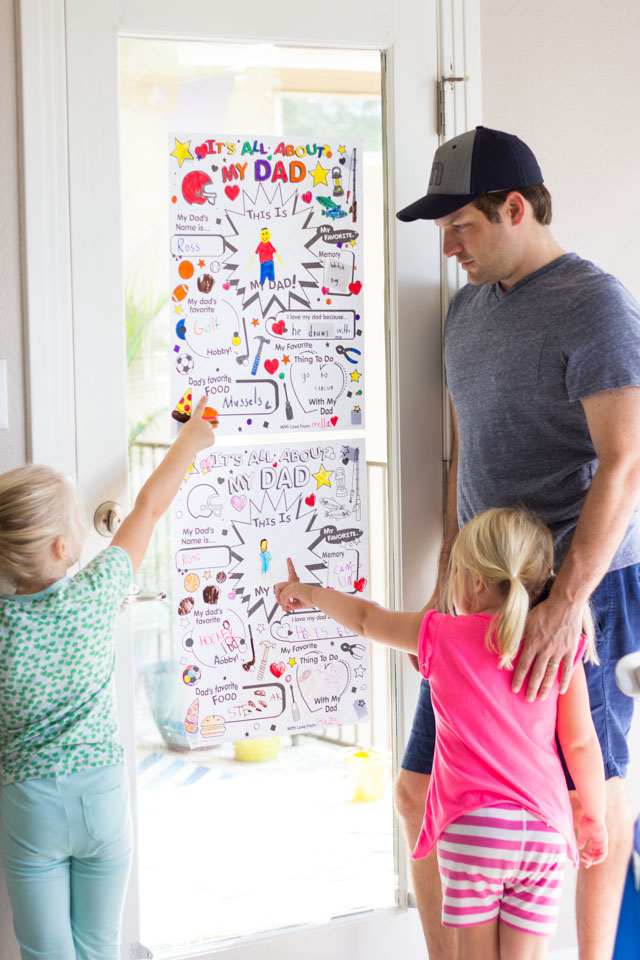 Color your own "It's All About Dad" posters for Father's Day!