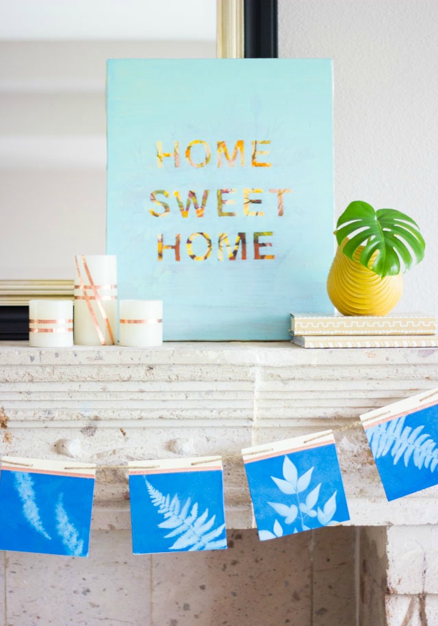 DIY Leaf Sun Print Art Garland