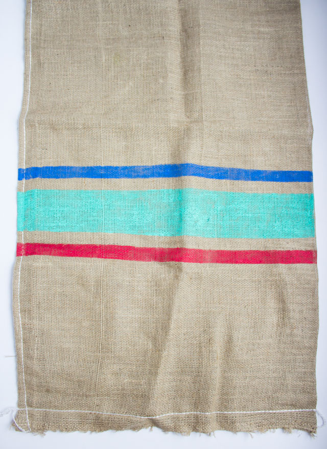 DIY painted burlap potato sack