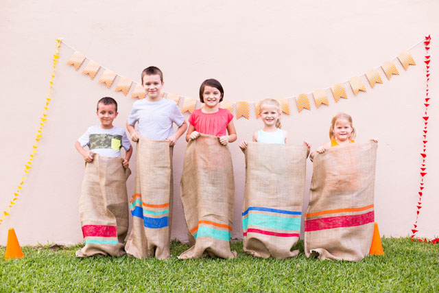 Potato sack race - so fun to do in your backyard with friends!