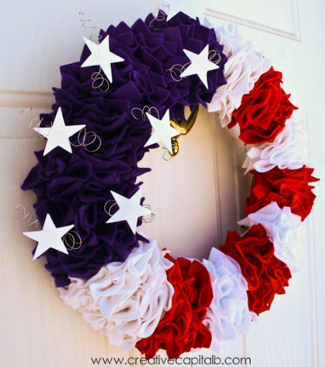 DIY Ruffled Patriotic Wreath