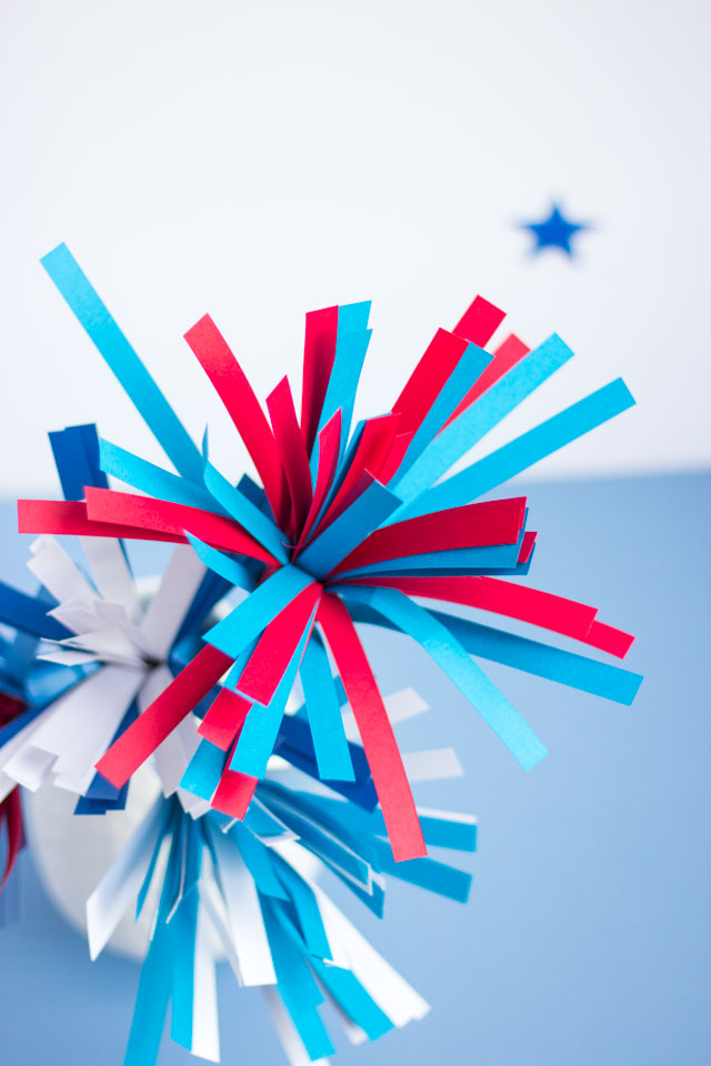 DIY paper fireworks - made with a fringe cutter. So cool!