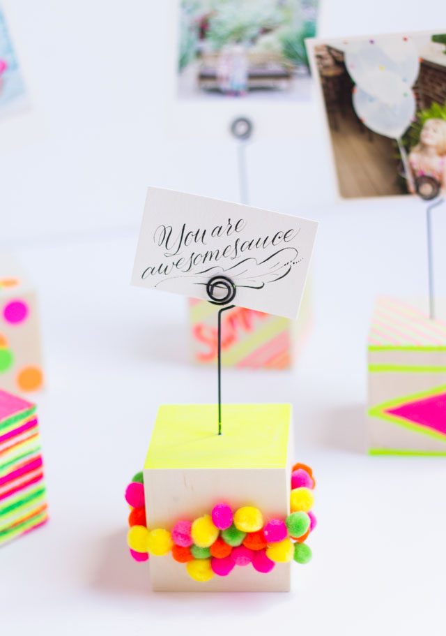 DIY wood photo blocks - use to hold snapshots or small prints!