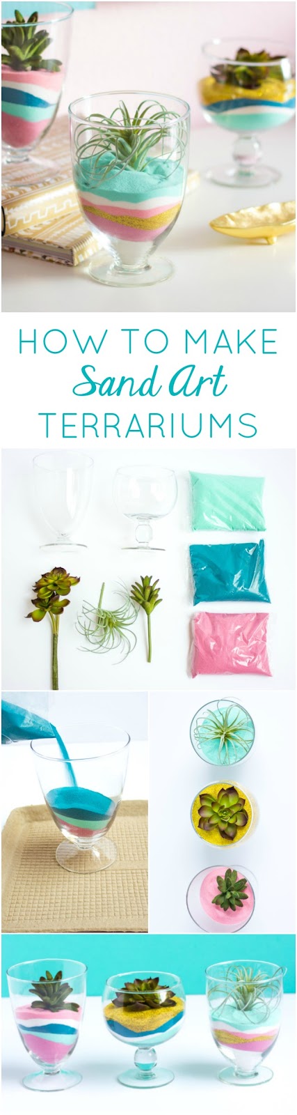 How to make DIY succulent sand art terrariums - such a pretty home decor project!