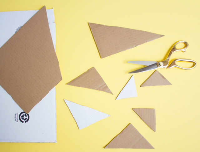 How to cut a cardboard box into triangles