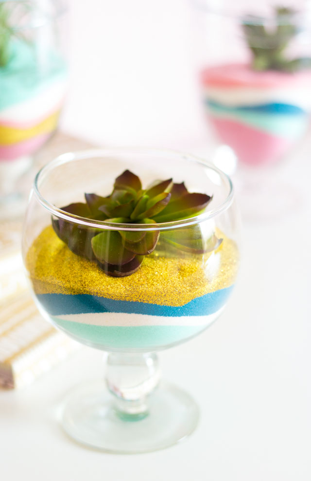 DIY Colored Sand Terrariums - so pretty!