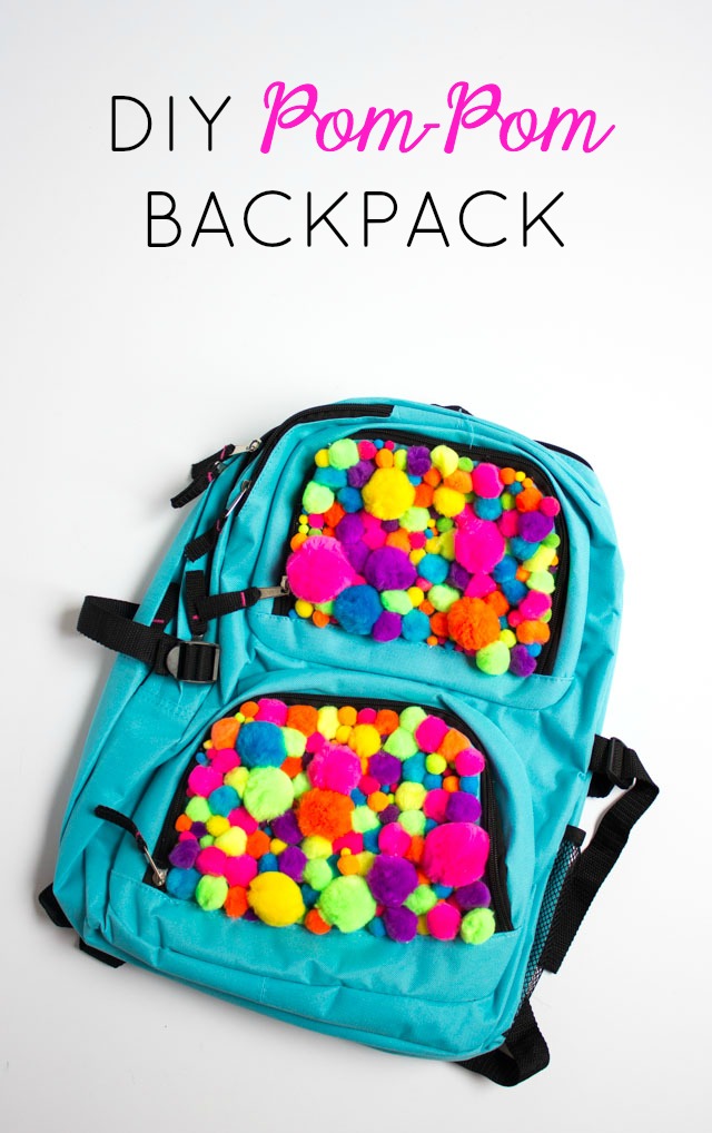 Turn any plain backpack into a pom-pom backpack!!
