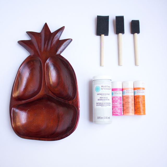 Supplies for DIY pineapple desk organizer