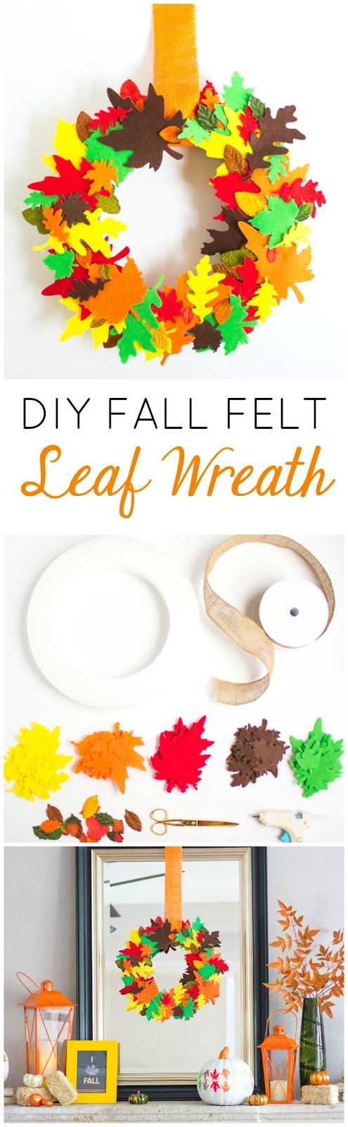 Make this gorgeous DIY fall leaf wreath in under an hour with pre-cut felt leaves!