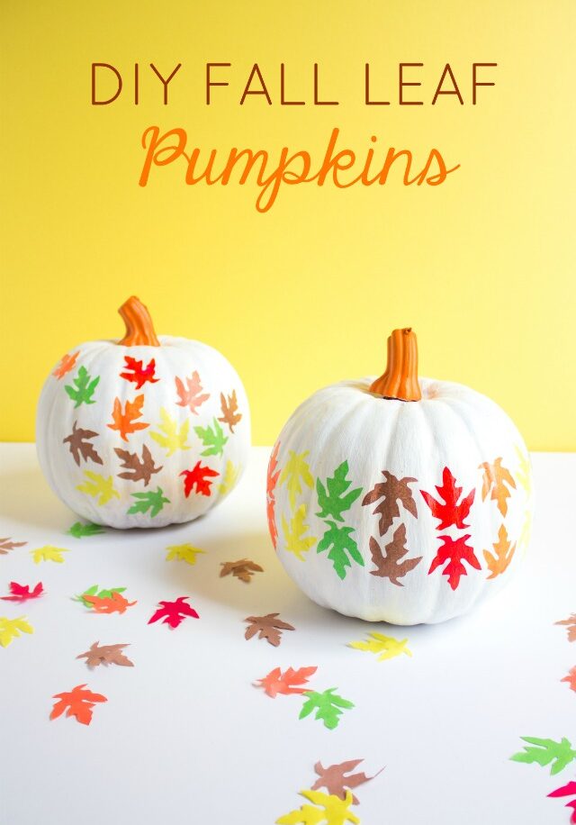 DIY fall leaf pumpkins