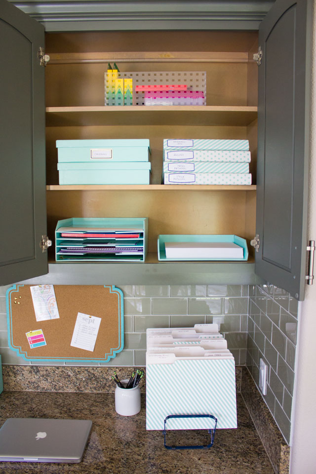 Pretty office storage from Martha Stewart