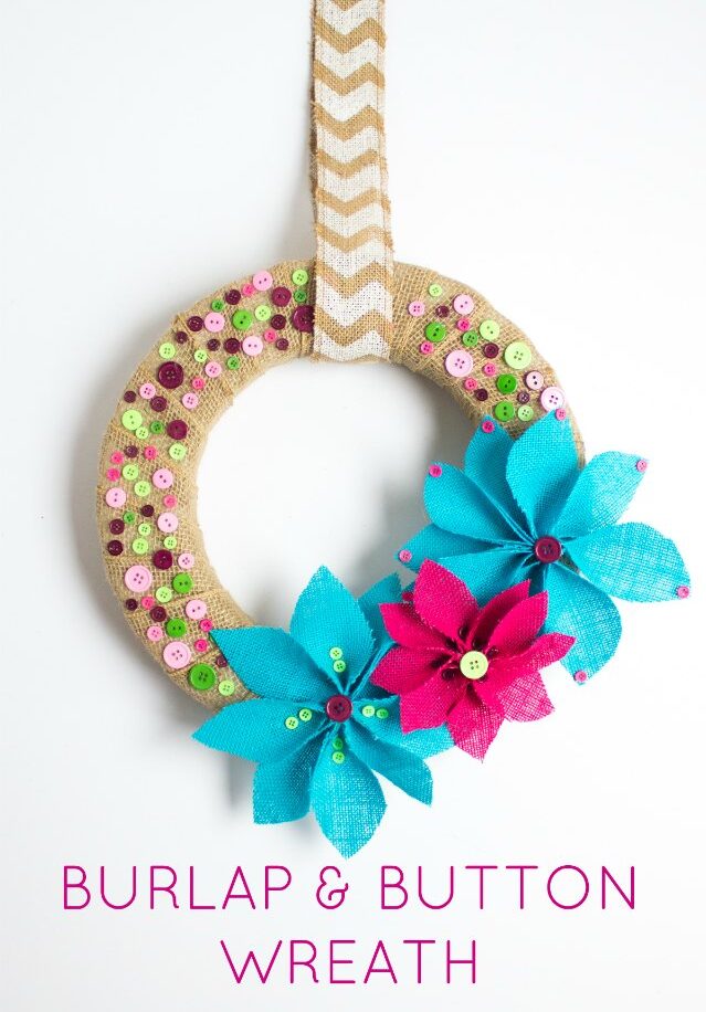 Burlap and button wreath