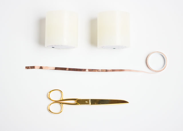 How to wrap flameless battery operated candles with copper foil tape