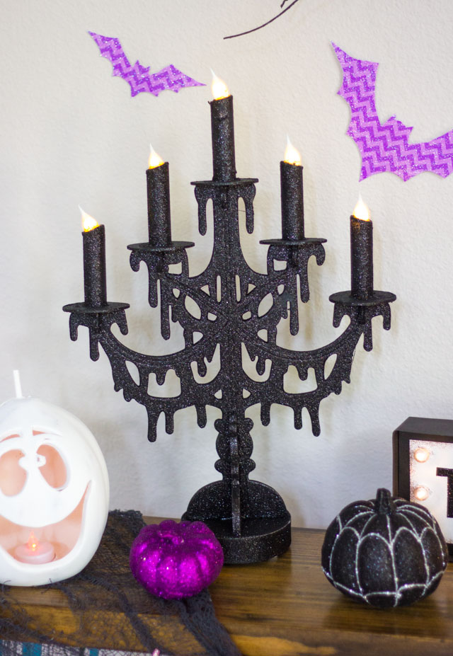 Such a fun Halloween decoration - this battery operated candelabra is from At Home 