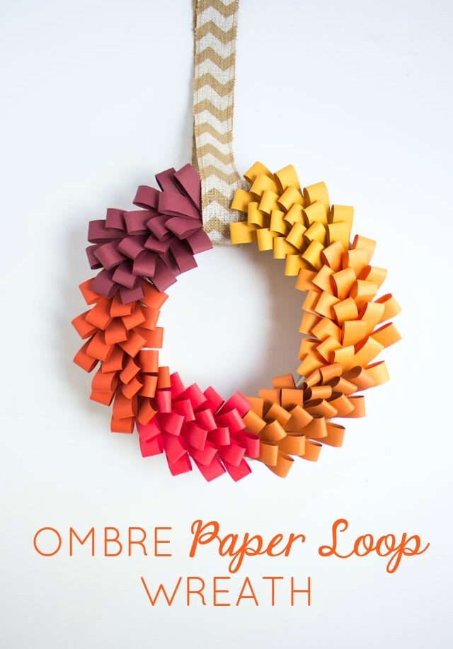 Diy ombre paper loop wreath