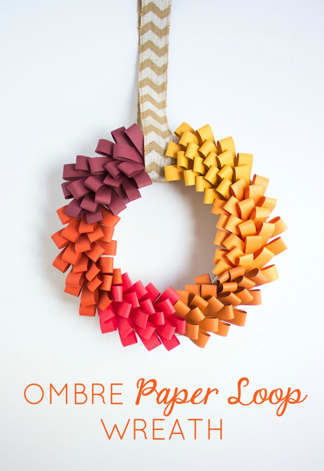 Make this beautiful ombre wreath out of paper strips - so easy! Make this beautiful ombre wreath out of paper strips - so easy!