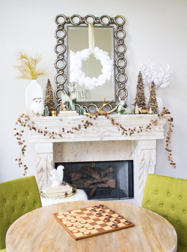 Modern winter Christmas mantel ideas