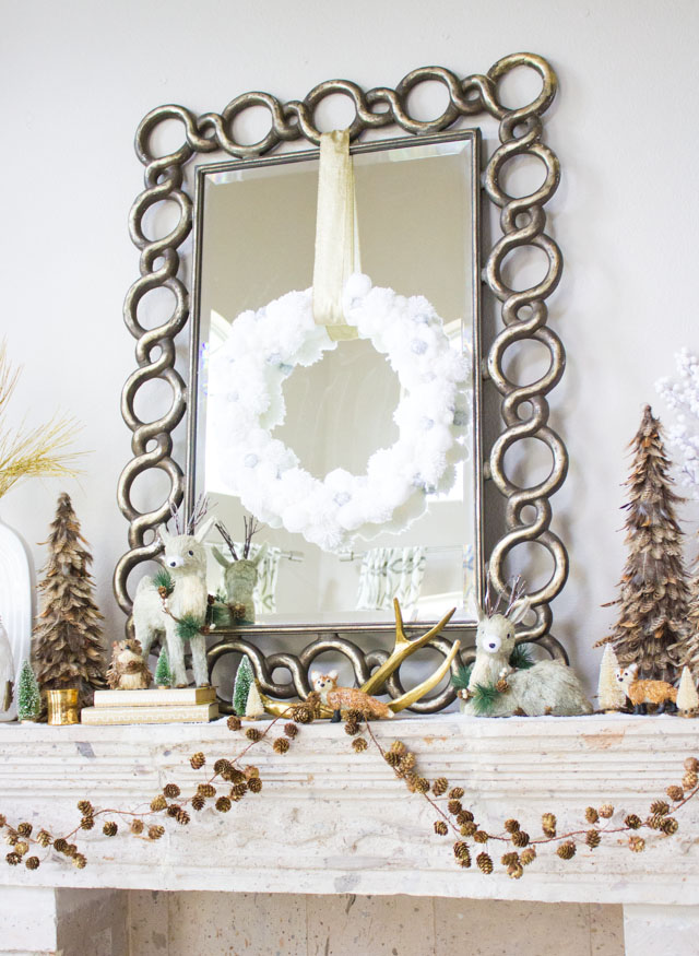 Ideas for a winter woodland themed Christmas mantel
