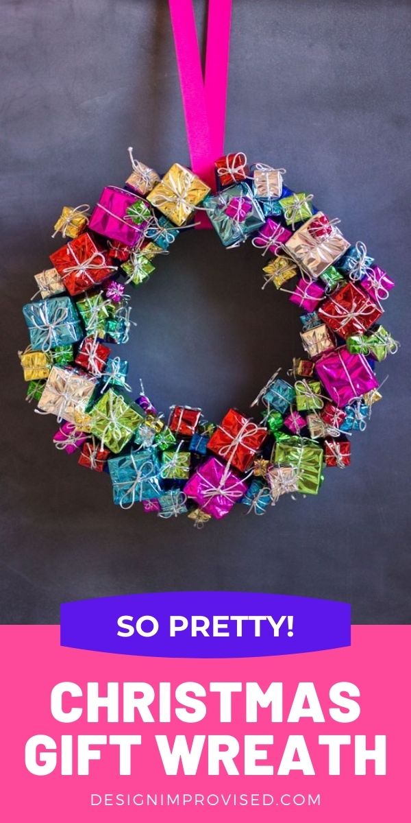 DIY Christmas Gift Wreath with Mini Package Ornaments