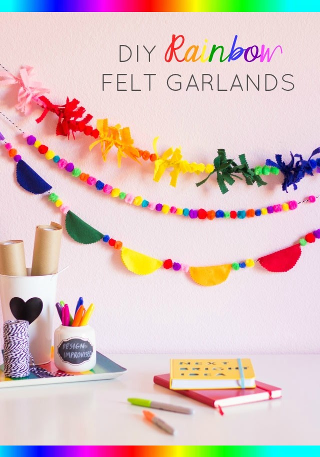 DIY Rainbow Felt Garlands