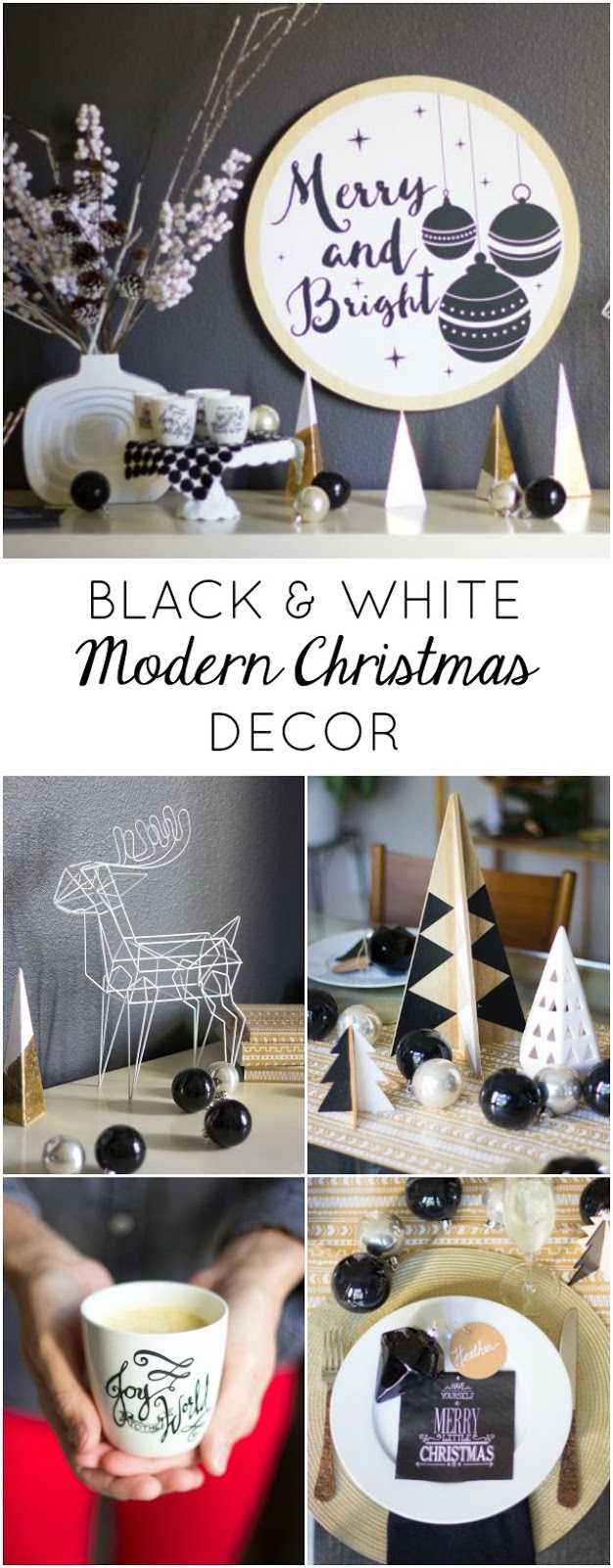 Try a neutral black & white palette for your Christmas decor this season!
