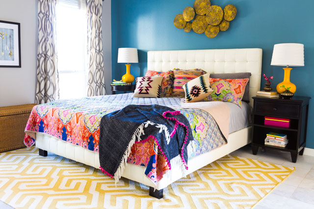 Love this boho bedding makeover!