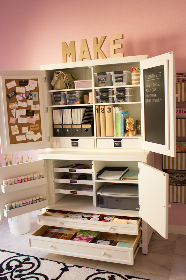 Martha Stewart craft supply cabinet
