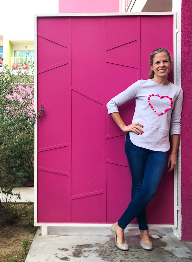 Such a fun DIY pom pom sweatshirt!