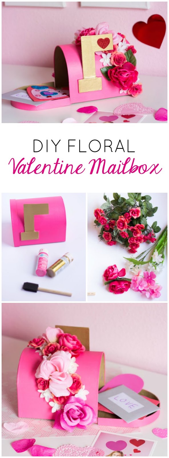 DIY Valentine's Day Mailbox - such a pretty Valentine card holder for girls!