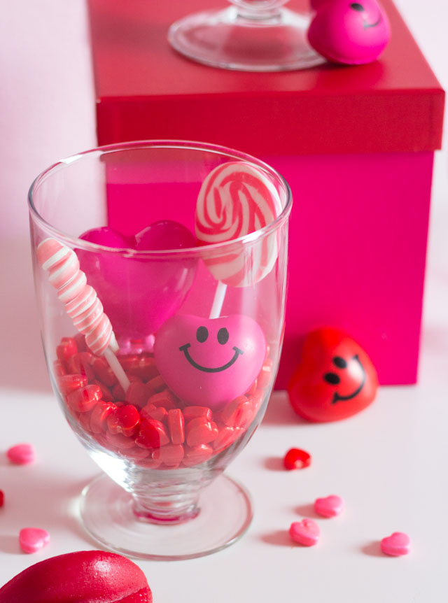 Fill a jar with candy for a fun Valentine's Day decoration!
