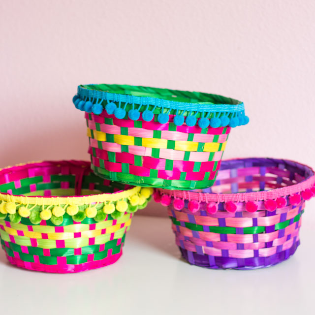 How to make colorful storage containers from Easter baskets!