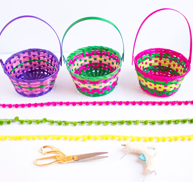 How to make colorful storage containers from Easter baskets!