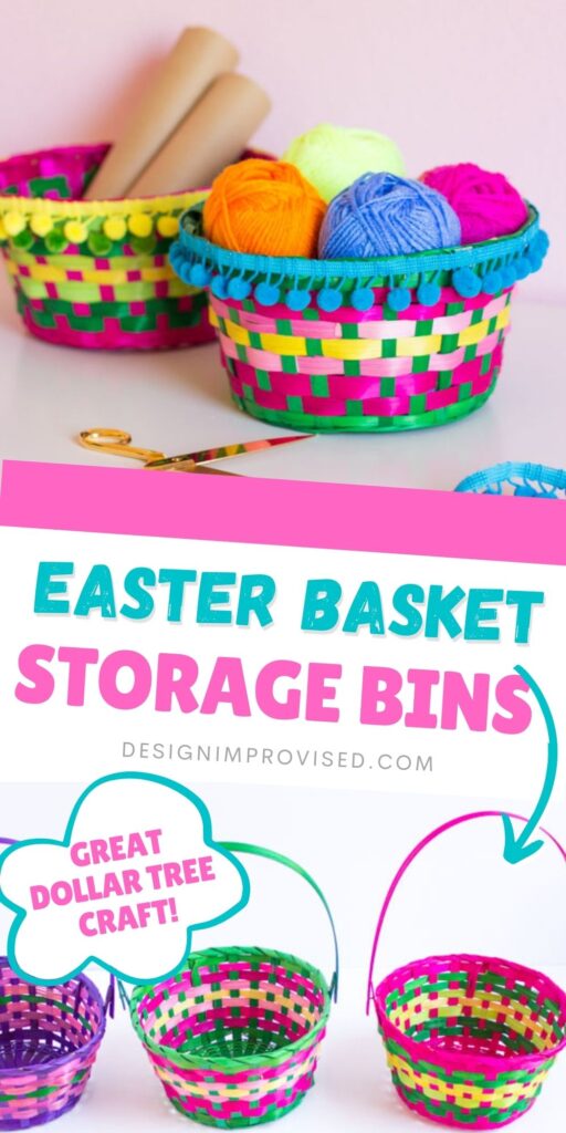 Storage bins made from Easter baskets