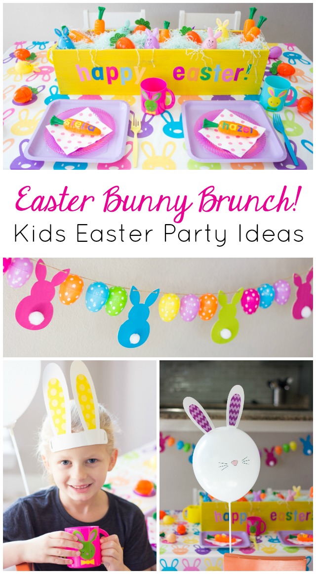 Create a colorful Easter bunny brunch for a simple kids Easter party idea!