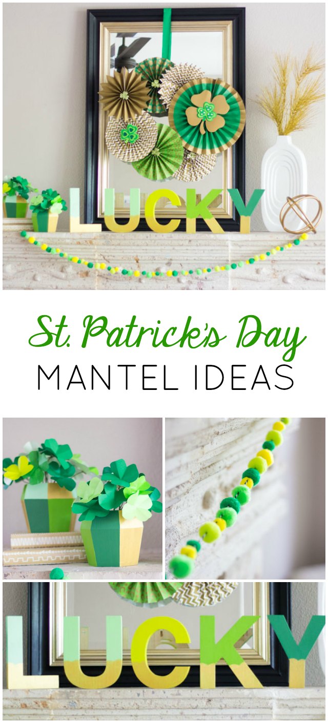 Love this shamrock filled mantel full of DIY St. Patrick's Day craft ideas!