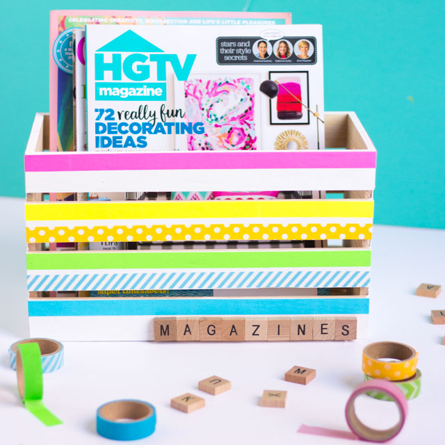 Such a fun washi tape craft idea - decorative wood storage boxes!