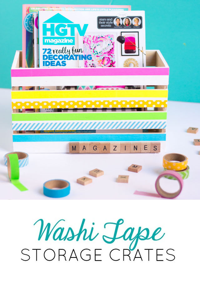 Washi Tape Decorated Storage Bins