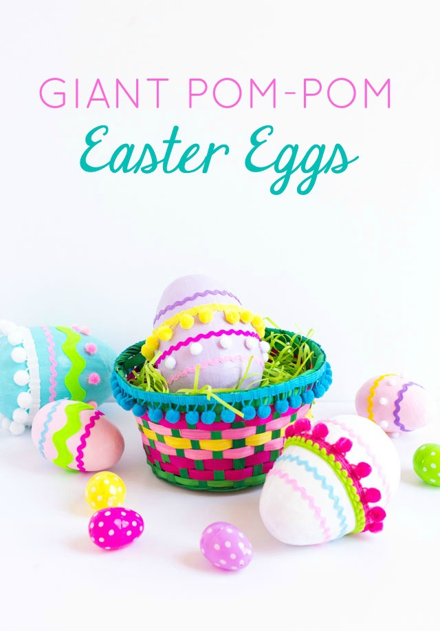 Giant Pom-Pom Easter Eggs