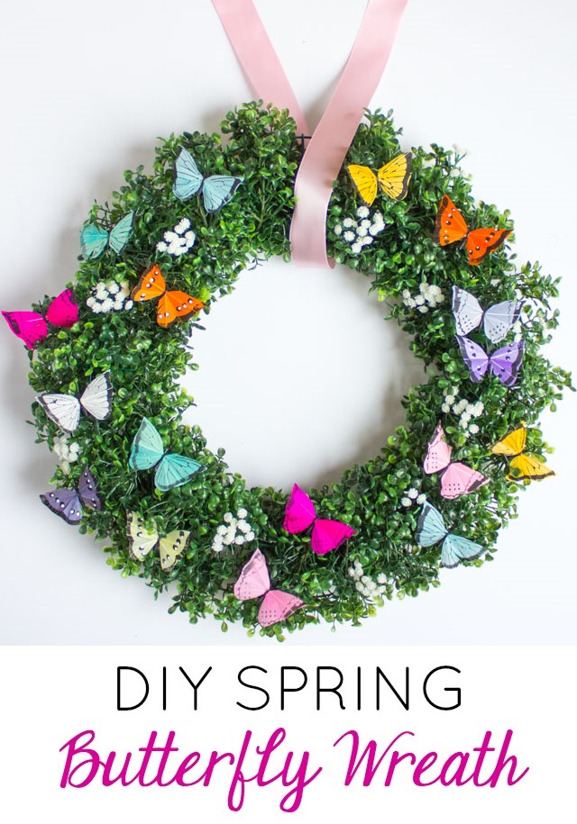 The Prettiest DIY Spring Butterfly Wreath!