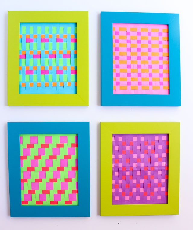 How to make woven paper art - a fun take on the classic paper weaving craft!