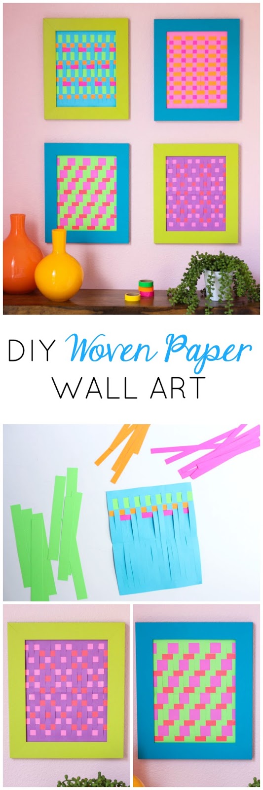 How to make woven paper art - a fun take on the classic paper weaving craft!