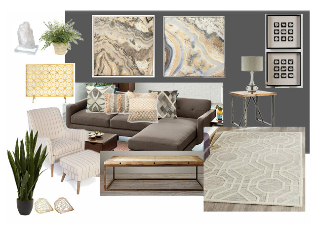 Modern geode-inspired living room design with hayneedle.com