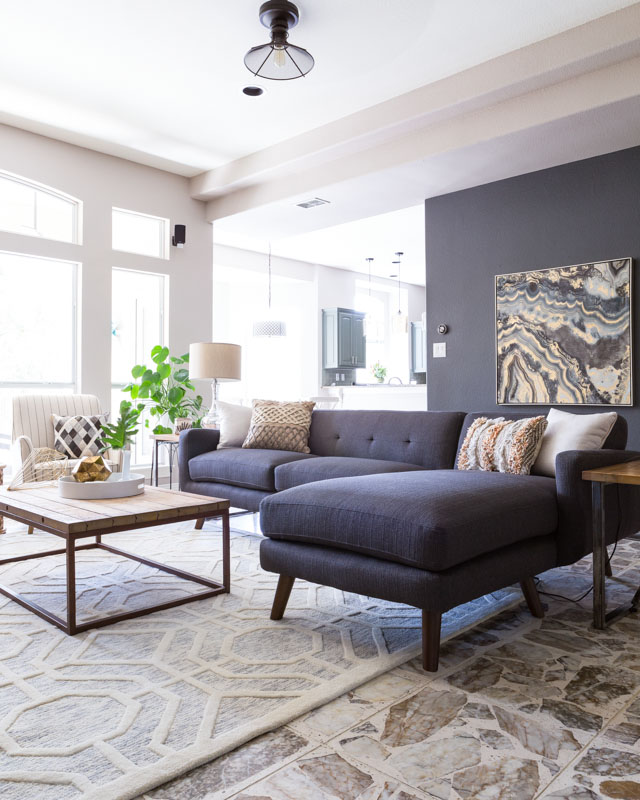 Modern geode-inspired living room design with hayneedle.com