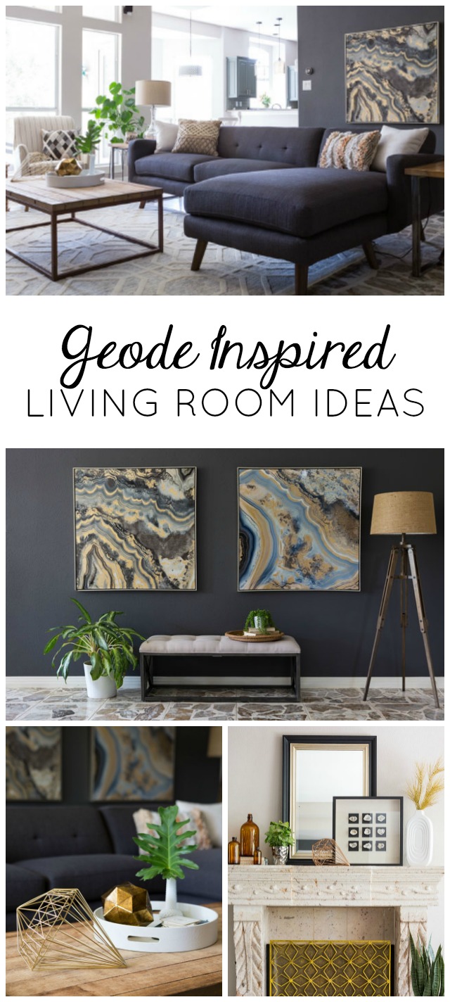 Check out the before and after of this modern geode-inspired living room makeover!