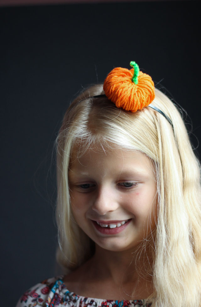 Simple Yarn Pumpkin Headbands