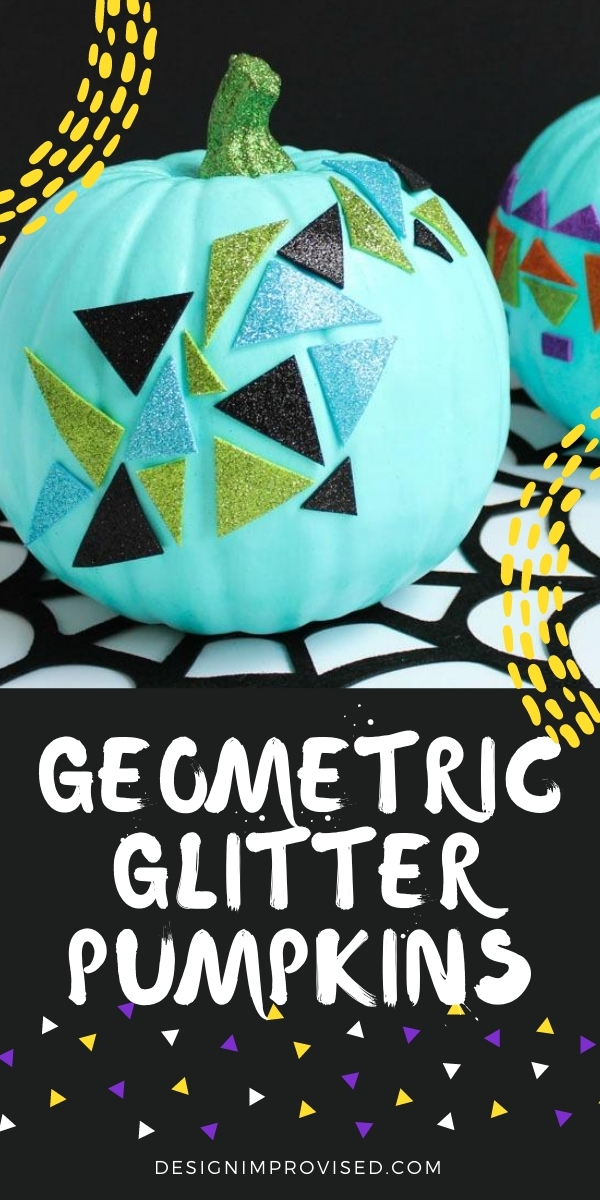 DIY Geometric Glitter Pumpkins