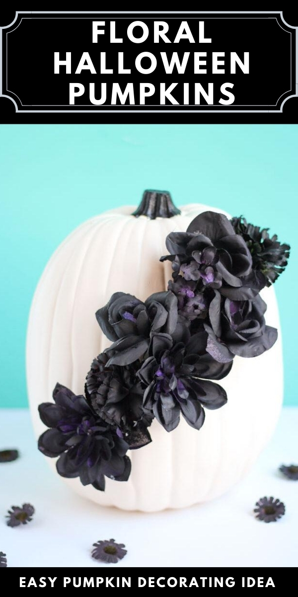 Black Floral Halloween Pumpkins