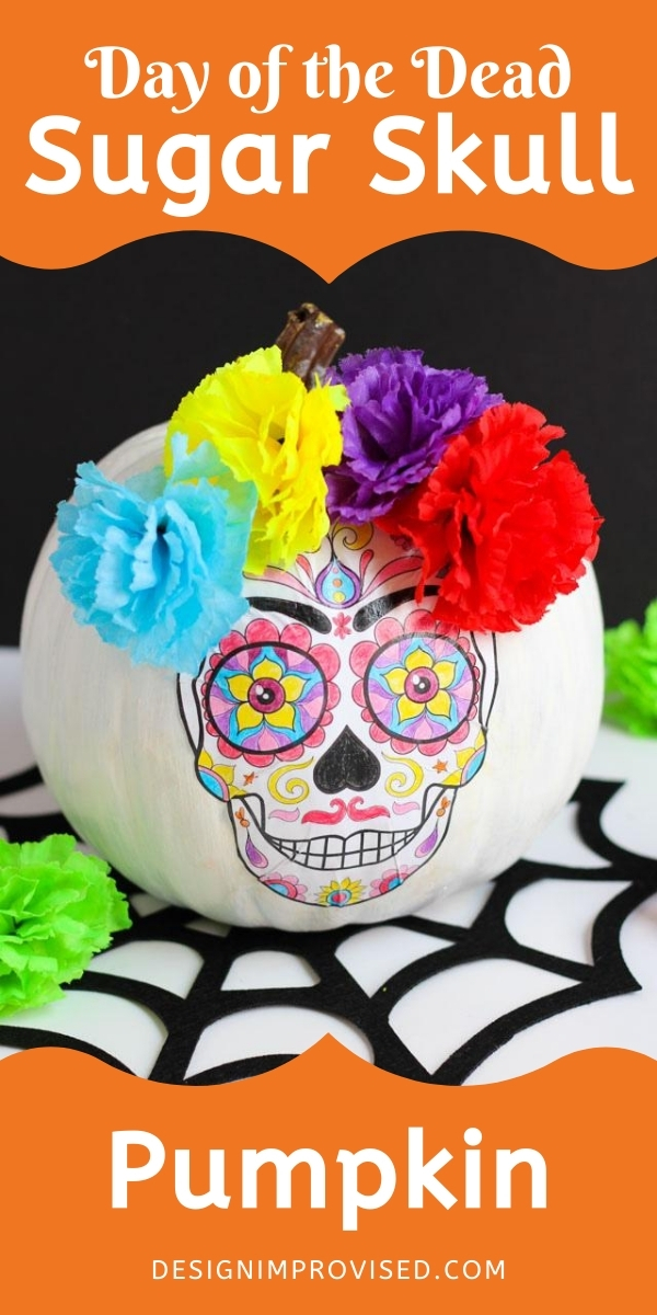 Day of the Dead Halloween Pumpkin digital coloring page -  Portugal