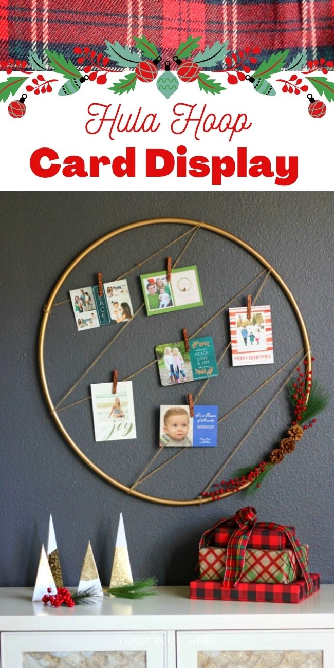 Hula Hoop Christmas Card Display